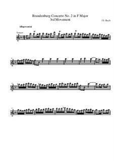 Brandenburg Concerto No.2 in F Major, BWV 1047: Movement III – trumpet part by Johann Sebastian Bach