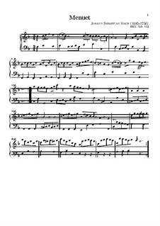 No.3 Minuet in F Major, BWV Anh.113: For keyboard by Johann Sebastian Bach