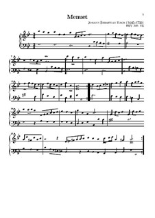 No.5 Minuet in G Minor, BWV Anh.115: For keyboard by Johann Sebastian Bach