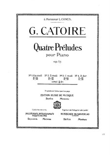 Four Preludes for Piano, Op.17: Complete set by Georgy Catoire
