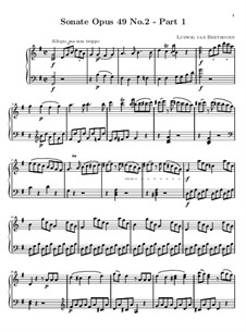 Sonata for Piano No.20, Op.49 No.2: Movement I by Ludwig van Beethoven