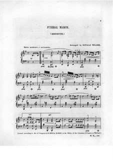 Marche Funebre (Funeral March): For piano by Ludwig van Beethoven