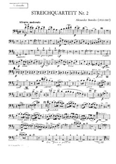 String Quartet No.2 in D Major: Cello part by Alexander Borodin