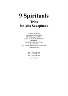 Nine Spirituals Duos or Trios: For three saxophones by Unknown (works before 1850)