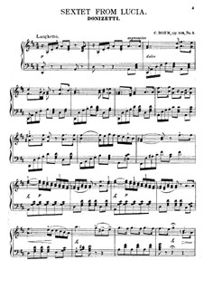 Lucia di Lammermoor: Sextet, for piano by Gaetano Donizetti