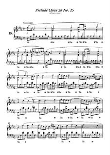 No.15 in D Flat Major: For piano by Frédéric Chopin