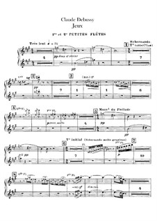 Jeux (Games), L.126: Flutes parts by Claude Debussy