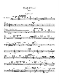 Jeux (Games), L.126: Percussion parts by Claude Debussy