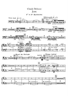 Jeux (Games), L.126: Bassoons parts by Claude Debussy