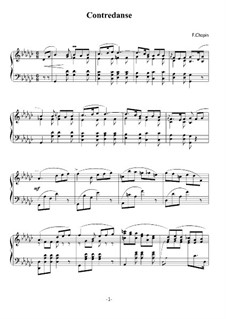 Contredanse in G Flat Major, B.17: For piano (high quality sheet music) by Frédéric Chopin