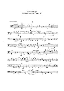 Concerto for Cello and Orchestra, Op.85: Cello part by Edward Elgar