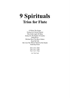 Nine Spirituals Duos or Trios: For three flutes by Unknown (works before 1850)