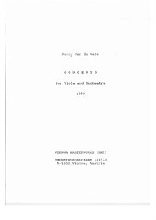 Concerto for Viola and Orchestra: Full score by Nancy Van de Vate