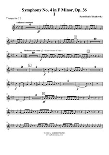 Symphony No.4 in F Minor, TH 27 Op.36: Movement I – trumpet in C 2 (transposed part) by Pyotr Tchaikovsky