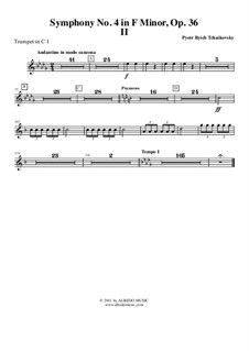Symphony No.4 in F Minor, TH 27 Op.36: Movement II – trumpet in C 1 (transposed part) by Pyotr Tchaikovsky