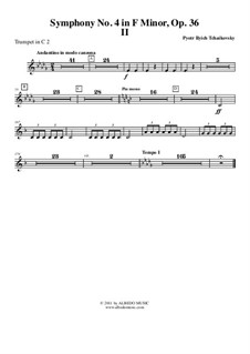 Symphony No.4 in F Minor, TH 27 Op.36: Movement II – trumpet in C 2 (transposed part) by Pyotr Tchaikovsky