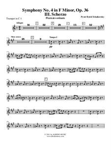 Symphony No.4 in F Minor, TH 27 Op.36: Movement III – trumpet in C 1 (transposed part) by Pyotr Tchaikovsky