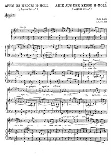 Agnus Dei: Piano-vocal score by Johann Sebastian Bach