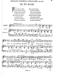 Se tu m'ami, se sospiri: Piano-vocal score (F Minor) by Giovanni Battista Pergolesi