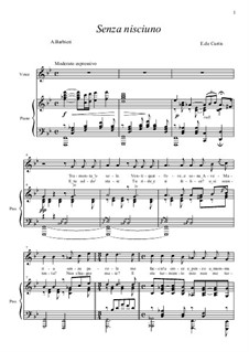 Senza nisciuno: For voice and piano by Ernesto de Curtis