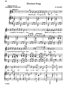 Florian's Song: Piano-vocal score by Benjamin Godard