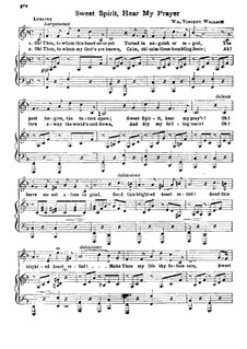 Lurline: Sweet Spirit, Hear My Prayer, for Voice and Piano by William Vincent Wallace