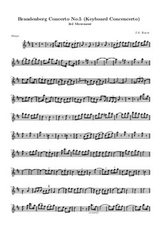 Brandenburg Concerto No.5 in D Major, BWV 1050: Movement III – flute part by Johann Sebastian Bach