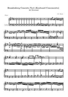 Brandenburg Concerto No.5 in D Major, BWV 1050: Movement III – harpsichord part by Johann Sebastian Bach