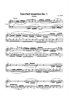 No.1 in C Major, BWV 772: For keyboard by Johann Sebastian Bach