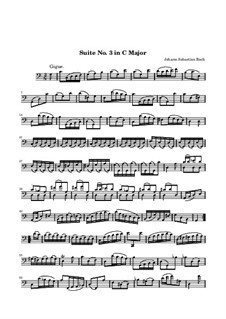 Suite for Cello No.3 in C Major, BWV 1009: Gigue by Johann Sebastian Bach