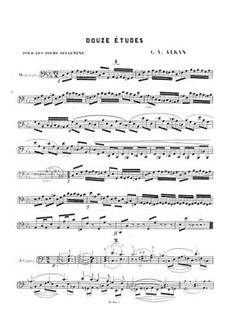 Twelve Etudes for Organ (Left Hand): Complete set by Charles-Valentin Alkan
