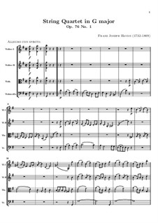 String Quartet No.60 in G Major, Hob.III/75 Op.76 No.1: Full score by Joseph Haydn