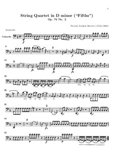 String Quartet No.61 in D Minor 'Quinten', Hob.III/76 Op.76 No.2: Cello part by Joseph Haydn