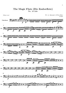 Hell's Vengeance Boils in My Heart: Double bass part by Wolfgang Amadeus Mozart