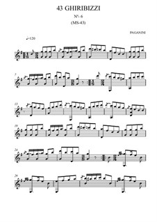 Forty-Three Ghiribizzi, MS 43: Ghiribizzo No.6 by Niccolò Paganini