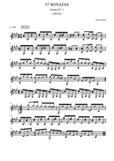 Thirty-Seven Sonatas for Guitar, MS 84: Sonata No.1 by Niccolò Paganini