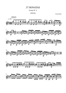 Thirty-Seven Sonatas for Guitar, MS 84: Sonata No.4 by Niccolò Paganini