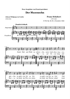 Der Musensohn (The Son of the Muses), D.764 Op.92 No.1: Second version by Franz Schubert