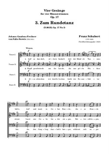 Four Songs for Four Male Voices, D.983 Op.17: Nr.3 Zum Rundetanz by Franz Schubert