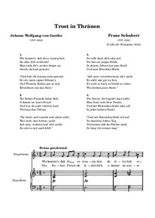 Trost in Tränen (Consolation in Tears), D.120: Piano-vocal score by Franz Schubert