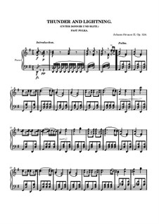Thunder and Lightning, Op.324: For piano by Johann Strauss (Sohn)