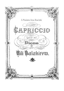 Capriccio: For piano by Mily Balakirev