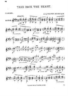 Take Back the Heart: Arrangement for guitar by Claribel