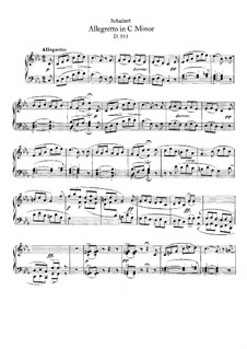 Allegretto for Piano in C Minor, D.915: For a single performer by Franz Schubert