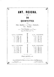 Woodwind Quintet in G Major, Op.99 No.6: Parts by Anton Reicha