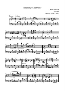 Four Impromptus for Piano, D.935 Op.142: Impromptu No.3 (high quality sheet music) by Franz Schubert