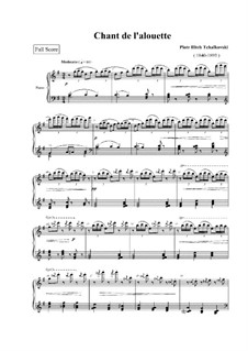 No.22 The Lark: For piano (high quality sheet music) by Pyotr Tchaikovsky