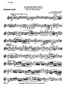 Concertino for Clarinet and Orchestra, J.109 Op.26: Solo part by Carl Maria von Weber