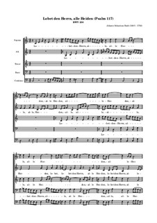 Lobet den Herrn alle Heiden, BWV 230: Full score by Johann Sebastian Bach
