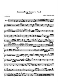 Brandenburg Concerto No.2 in F Major, BWV 1047: Oboe part by Johann Sebastian Bach